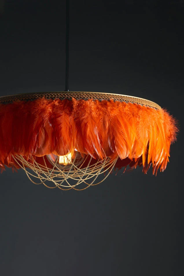 Coldharbour Lights Juliette Feather Shade - Burnt Orange - Image 3