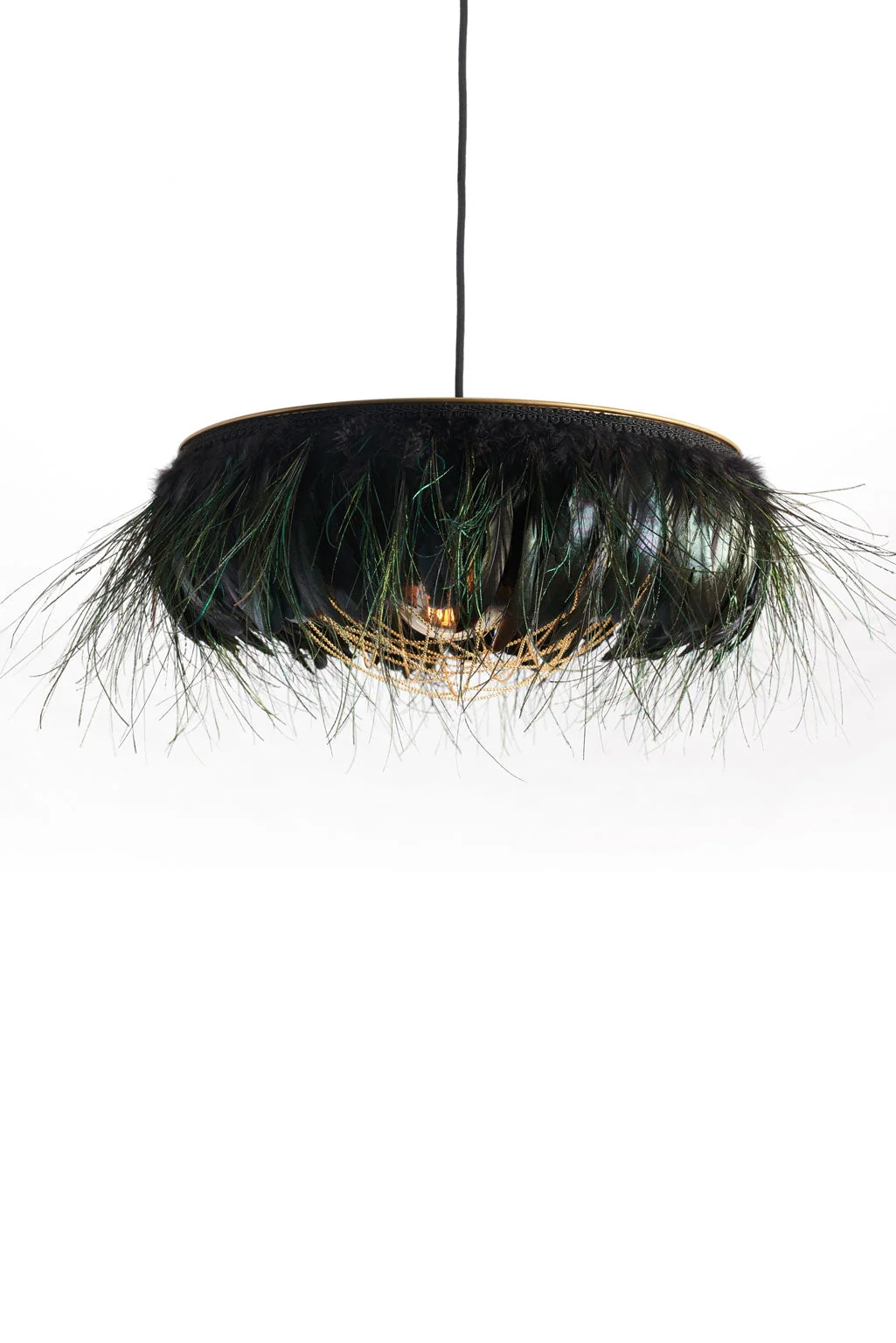 Coldharbour Lights Juliette Feather Shade - Iridescent Black Peacock - Image 3