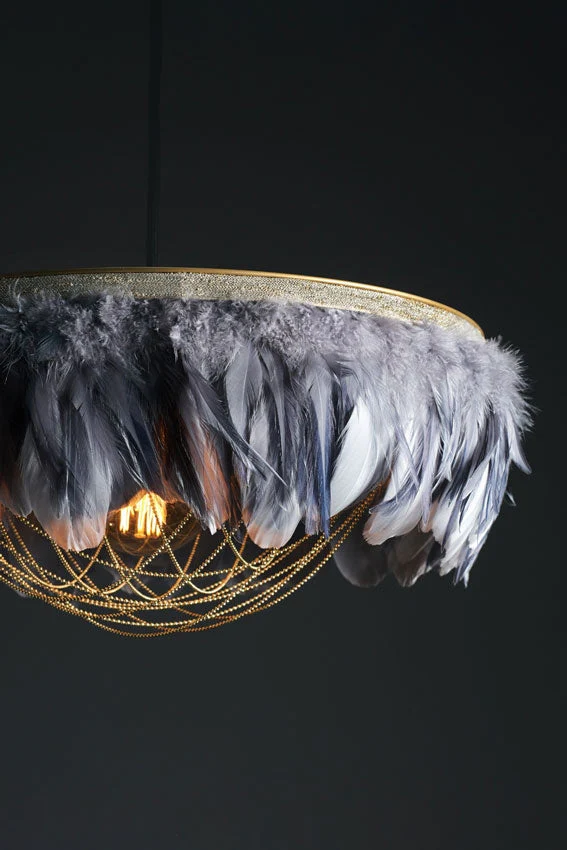 Coldharbour Lights Juliette Feather Shade - Two Tone Grey - Image 2