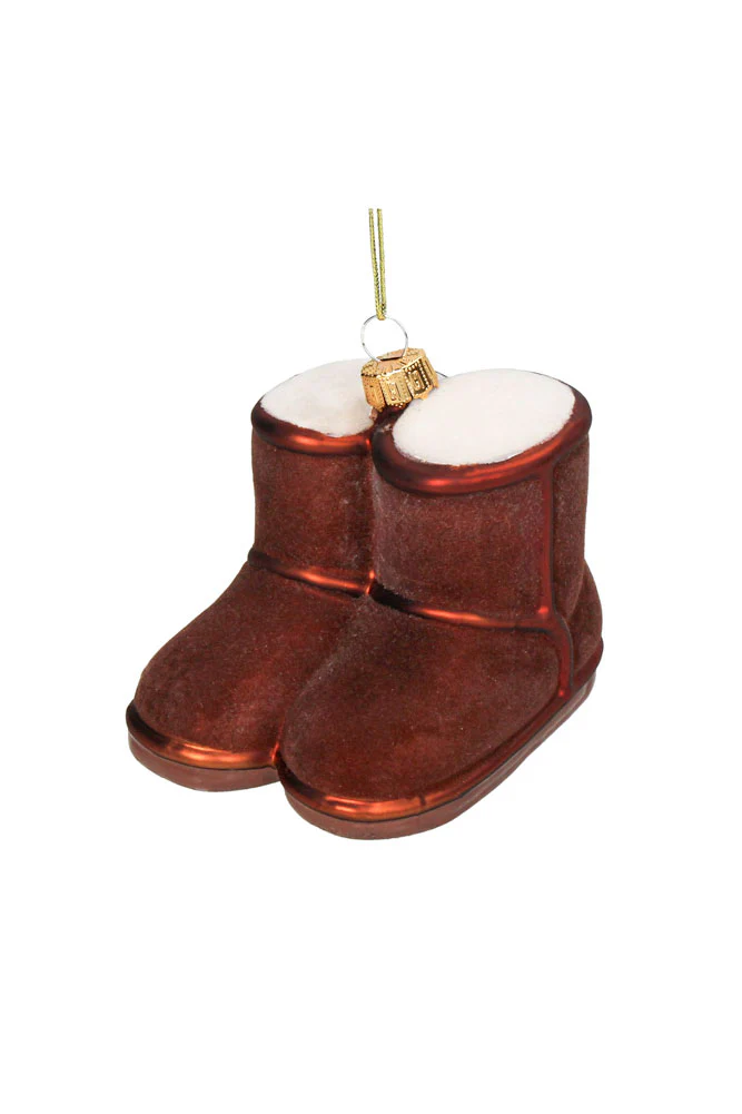 Cosy Winter Boots Glass Christmas Tree Decoration - Image 4