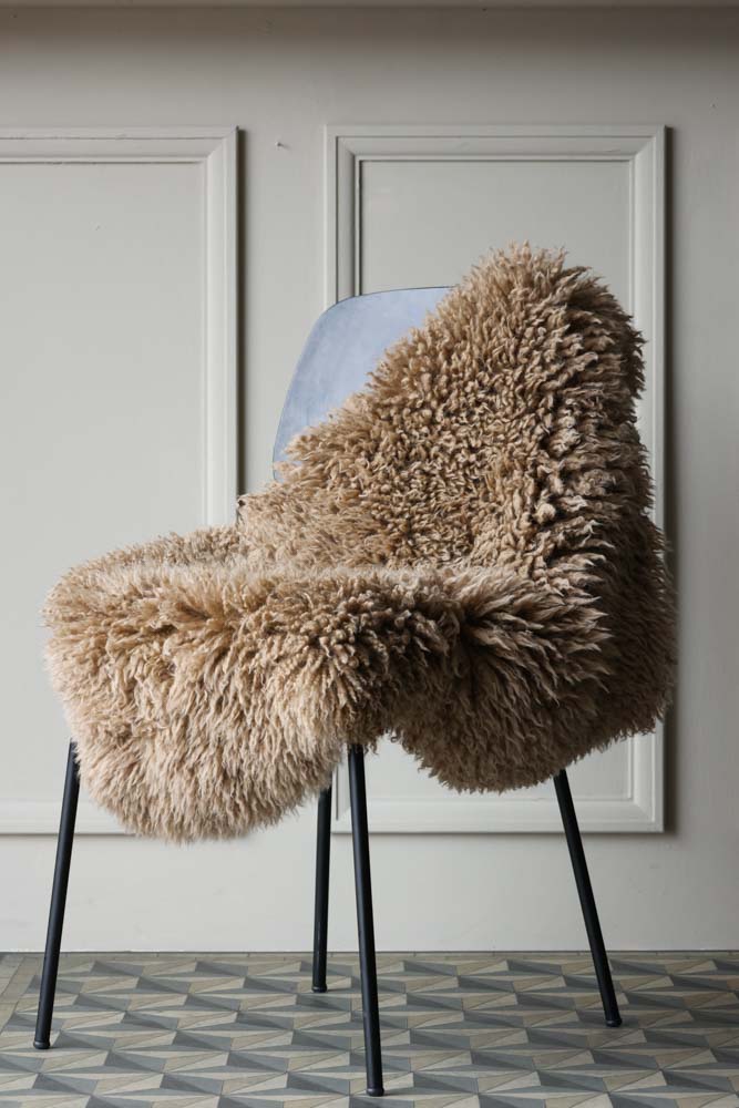 Curly Sheepskin Rug In Butterscotch - Image 3