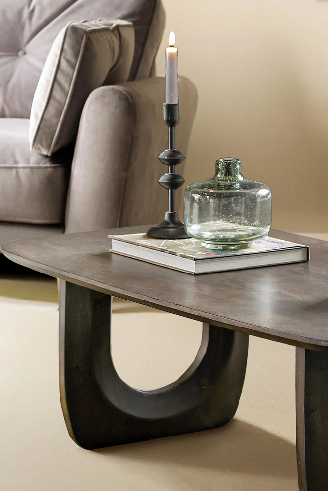 Curved Mango Wood Coffee Table - Image 2
