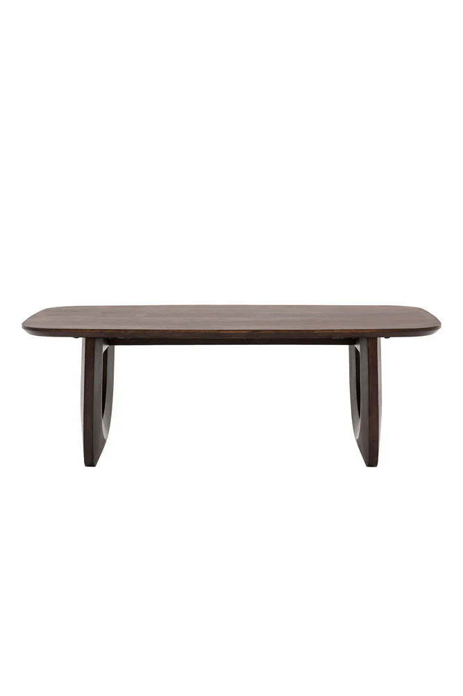 Curved Mango Wood Coffee Table - Image 5
