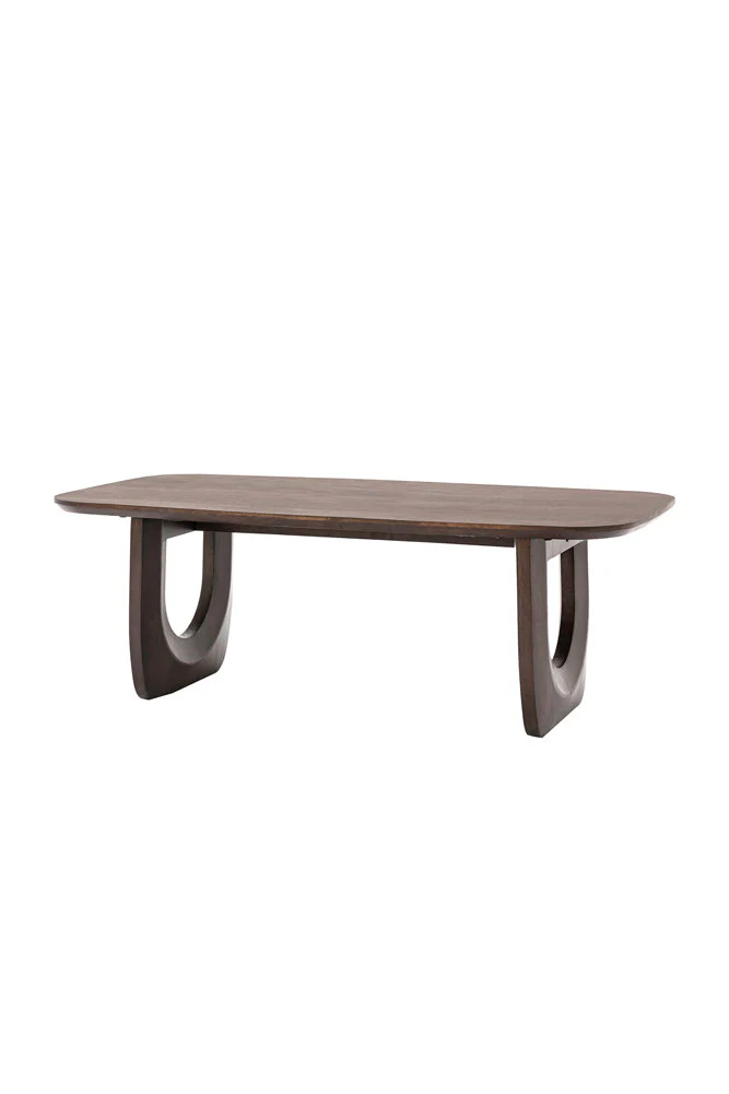 Curved Mango Wood Coffee Table - Image 6