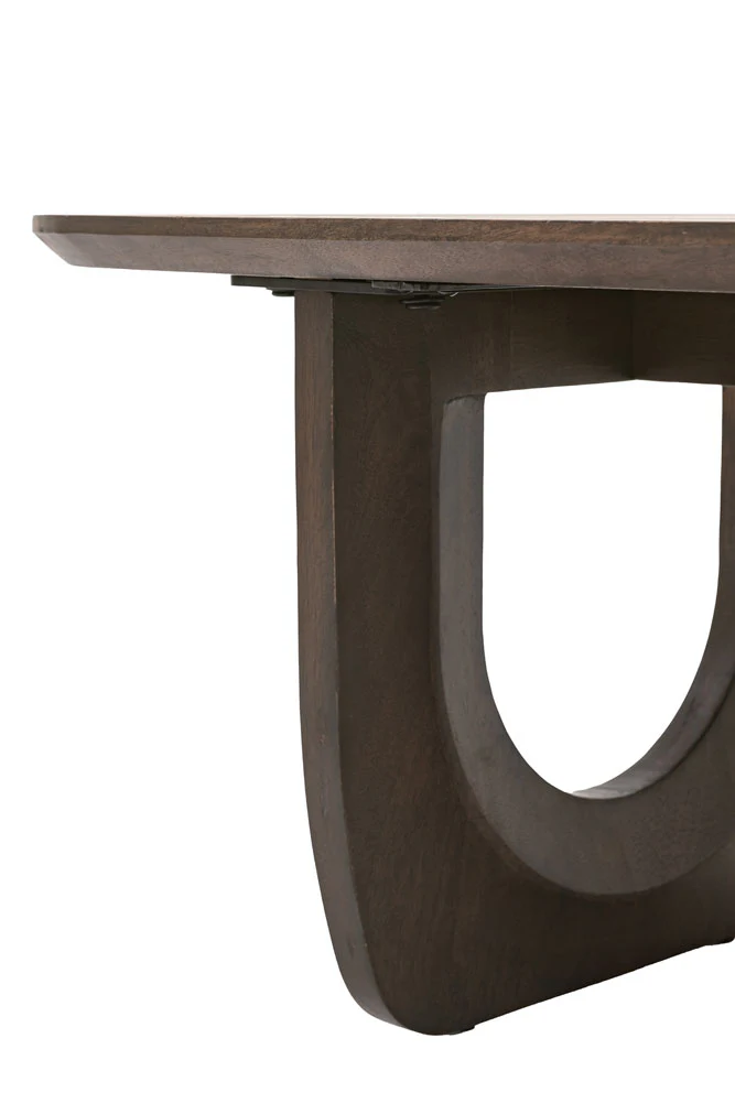 Curved Mango Wood Coffee Table - Image 9