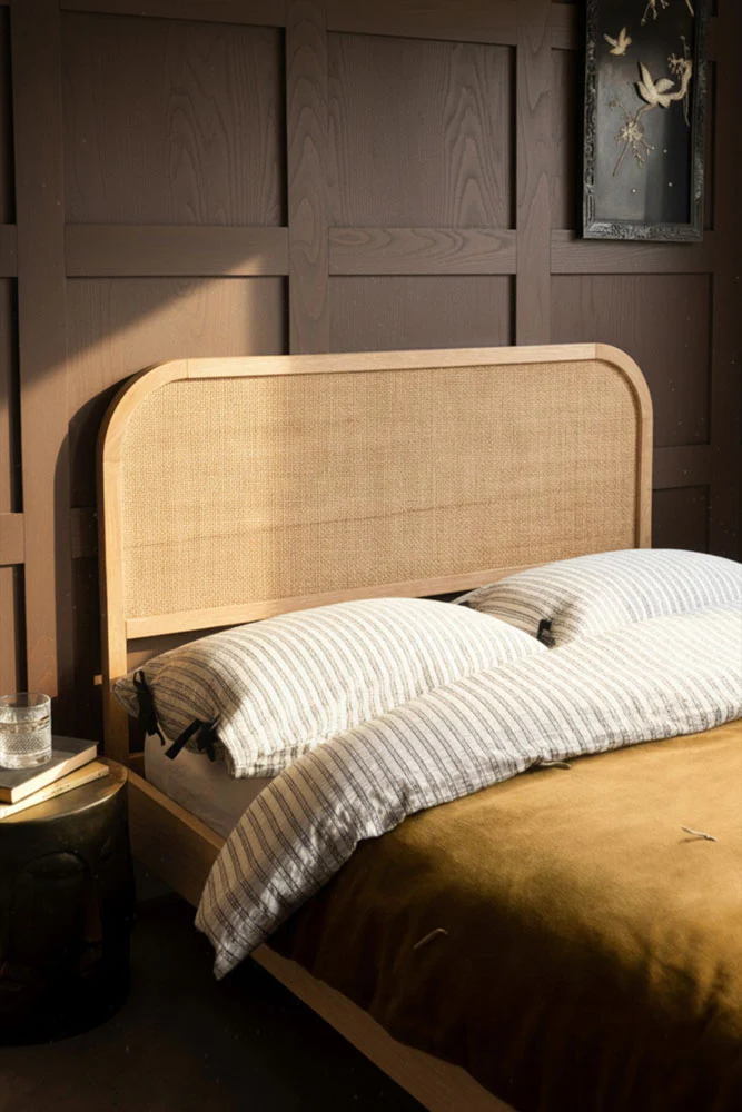 Curved Wood & Rattan Bed - Available in 2 Sizes - Image 2