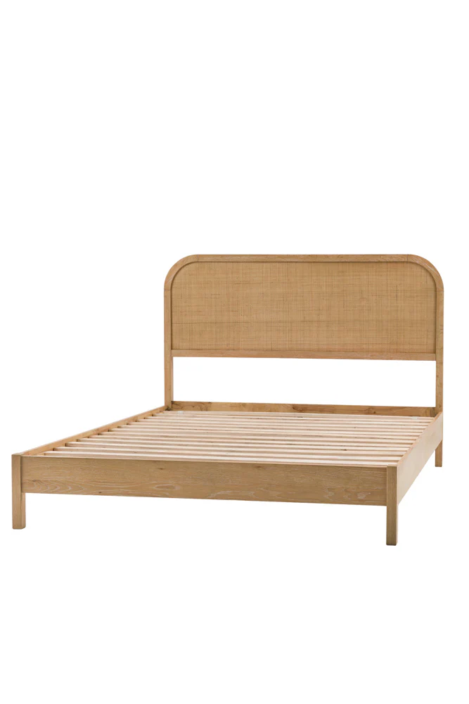 Curved Wood & Rattan Bed - Available in 2 Sizes - Image 5