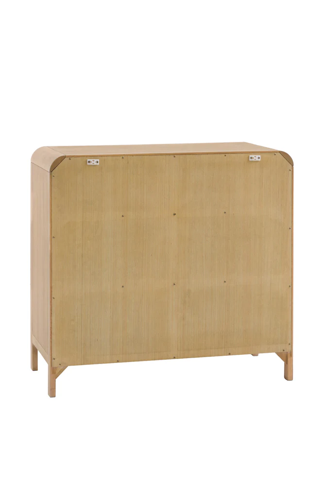 Curved Wood & Rattan Chest Of Drawers - Image 7