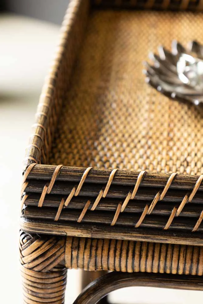 Dark Brown Rattan Side Table - Image 5