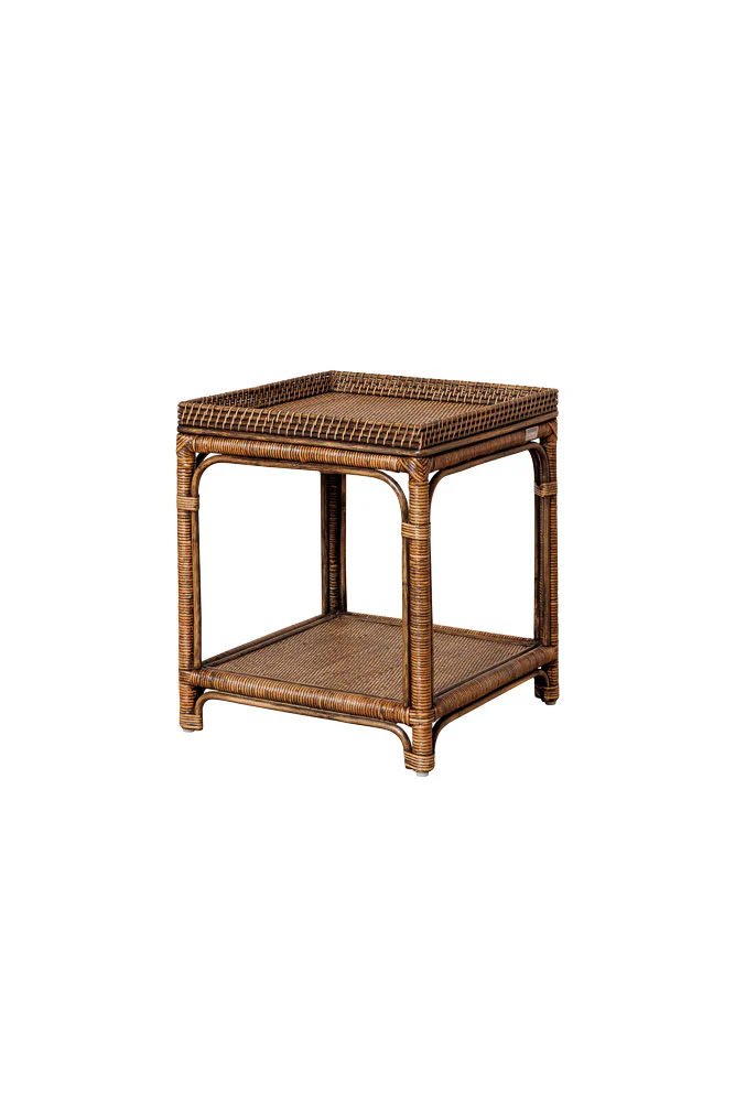Dark Brown Rattan Side Table - Image 8