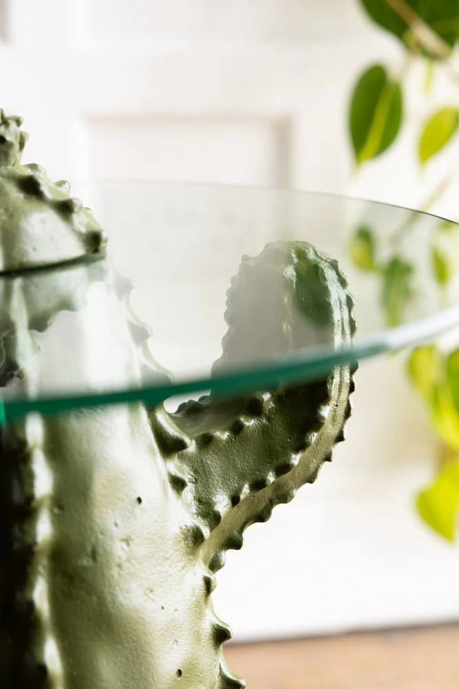Dark Green Cactus Side Table - Image 2