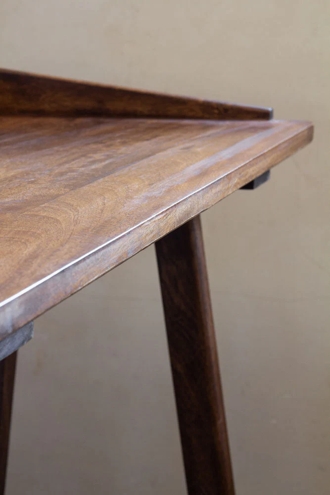 Dark Mango Wood Desk With Cable Gap - Image 5