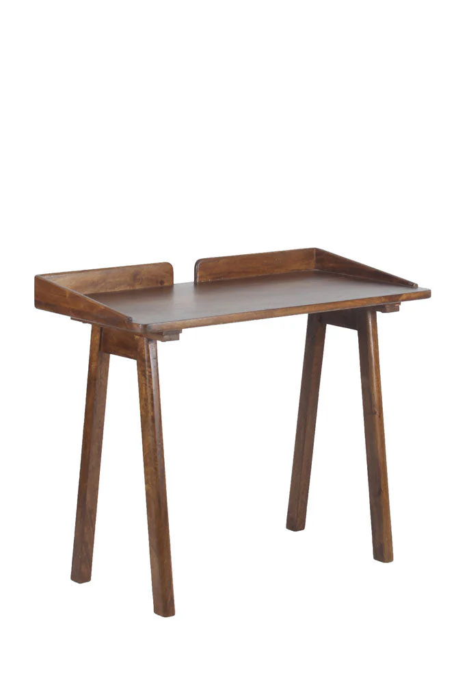 Dark Mango Wood Desk With Cable Gap - Image 6