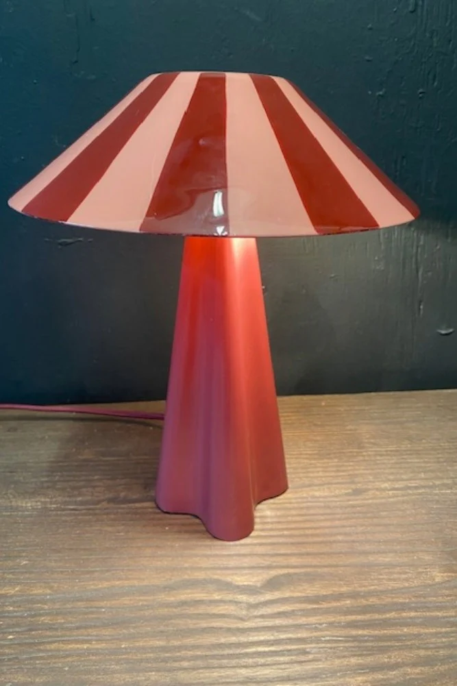 Deep Red Stripe Table Lamp - SECONDS - Image 5