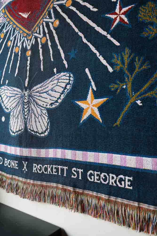 Denim & Bone Midnight Blue Loved Woven Cotton Throw - Image 10