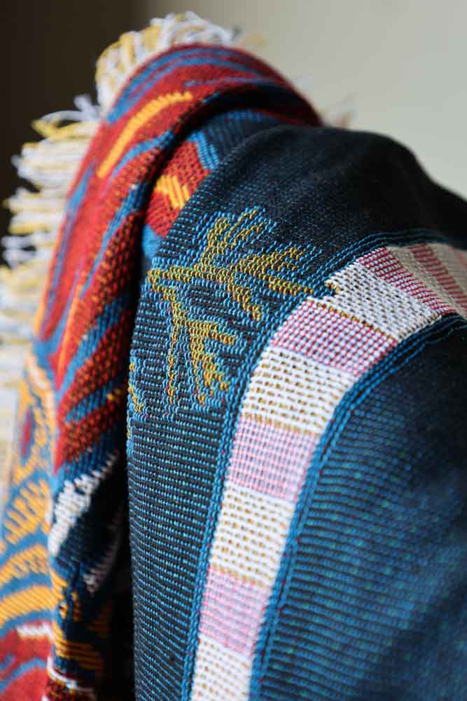 Denim & Bone Midnight Blue Loved Woven Cotton Throw - Image 11