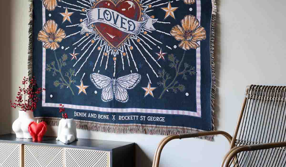 Denim & Bone Midnight Blue Loved Woven Cotton Throw - Image 13