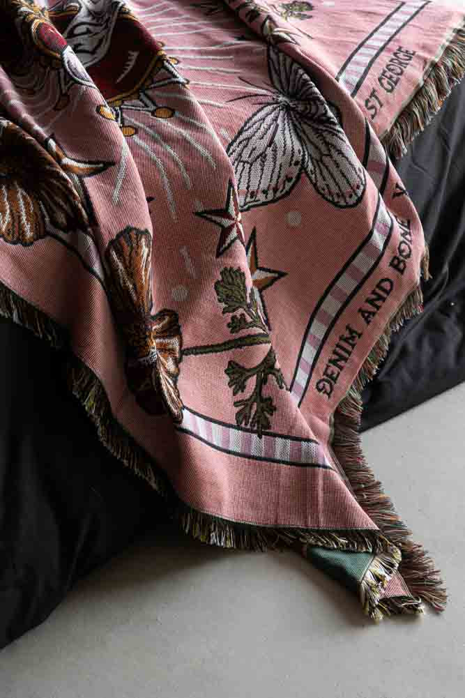Denim & Bone Pink Loved Woven Cotton Throw - Image 6