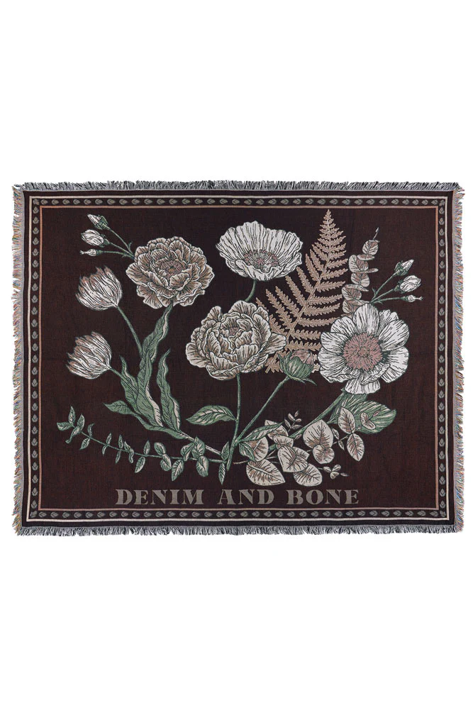 Denim & Bone Scandi Black Woven Cotton Throw - Image 9
