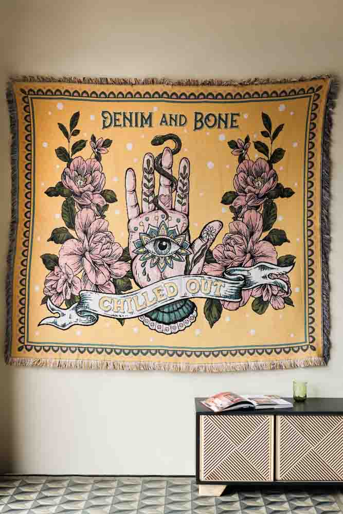 Denim & Bone Yellow Chilled Out Throw - Image 3
