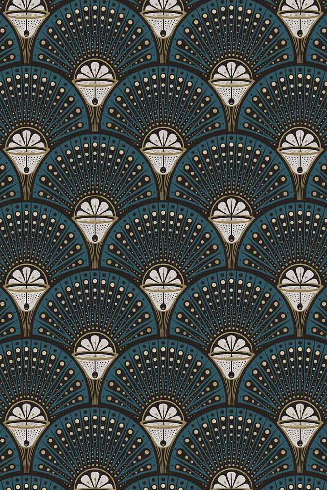 Divine Savages Deco Martini Teal Wallpaper - Image 2