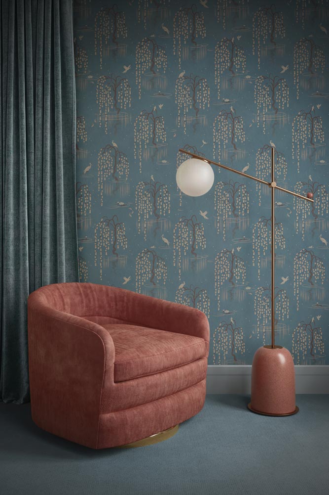 Divine Savages Kyoto Blossom Eastern Azure Wallpaper - Image 5