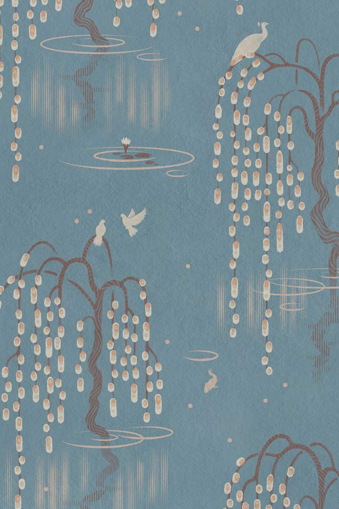 Divine Savages Kyoto Blossom Eastern Azure Wallpaper - Image 8