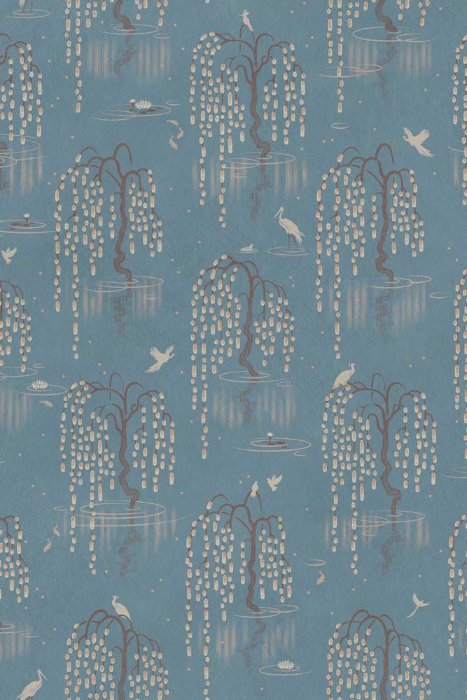 Divine Savages Kyoto Blossom Eastern Azure Wallpaper - Image 9