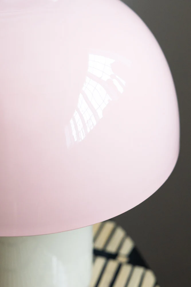 Dusky Pink & Stone Domed Table Lamp - Image 3