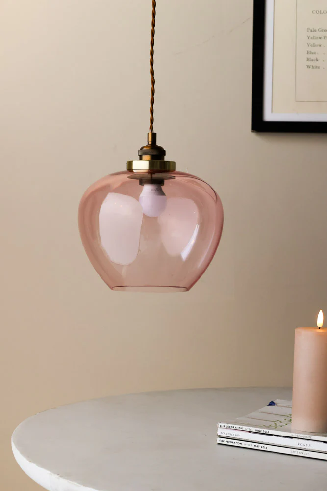 Easyfit Pink Glass Ceiling Light Shade - Image 3