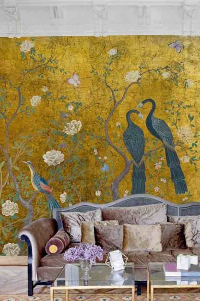 Edo Mural Design Wallpaper Panel - Gold