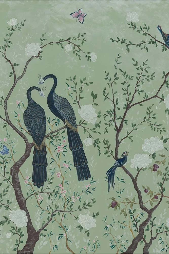 Edo Mural Design Wallpaper Panel - Mint Green - Image 3