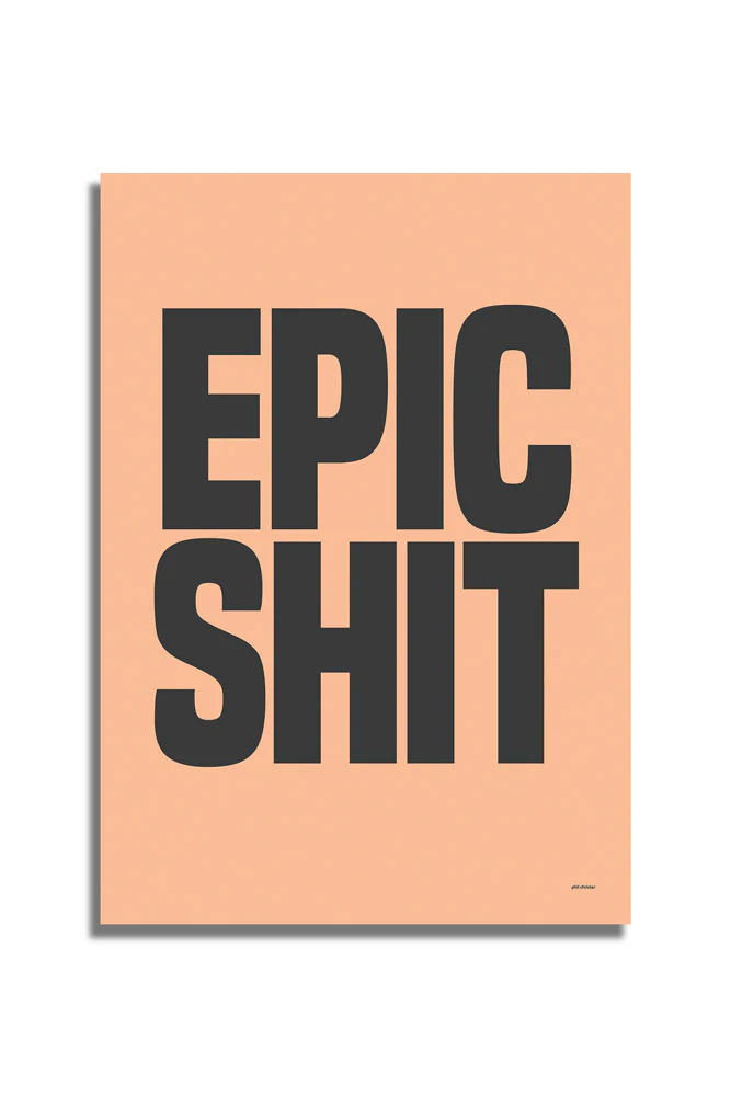 Epic Shit Coral & Black Art Print - Unframed - Image 3