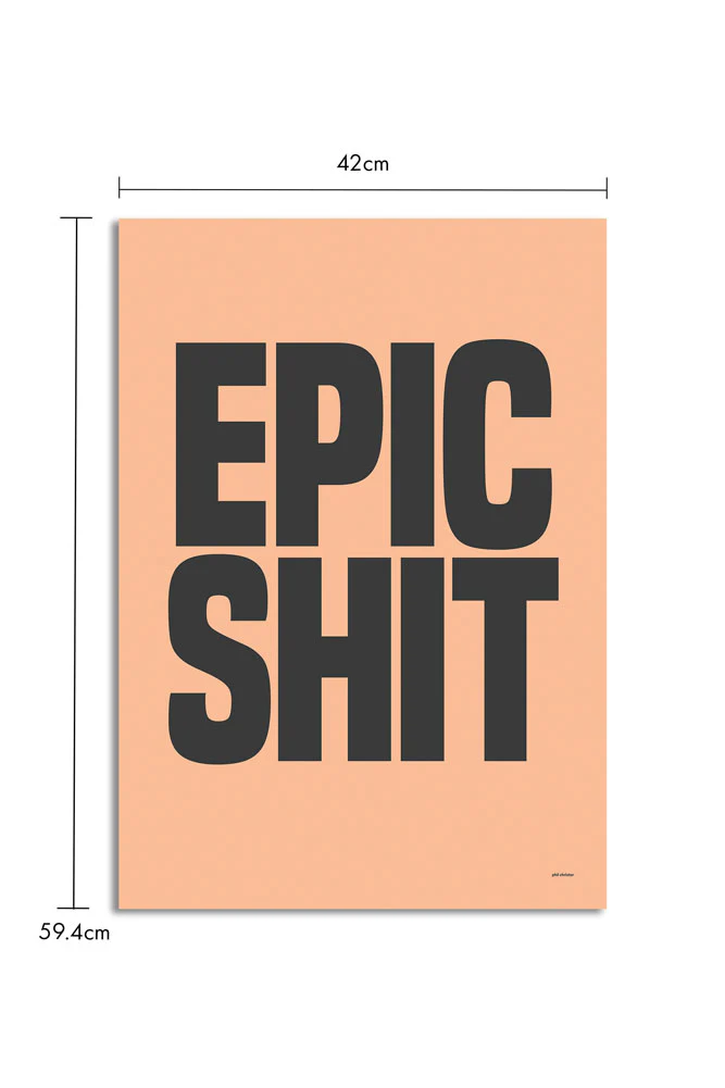 Epic Shit Coral & Black Art Print - Unframed - Image 5