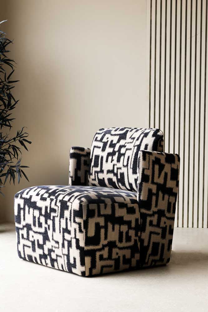 Fabulous Monochrome Pattern Club Chair - Image 2