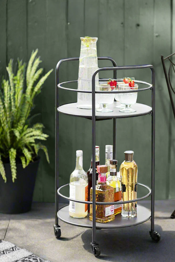 Effortless Outdoor Drinks Trolley In Grey