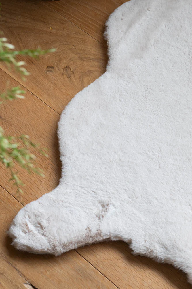 Faux Fur Natural Rug - Image 2
