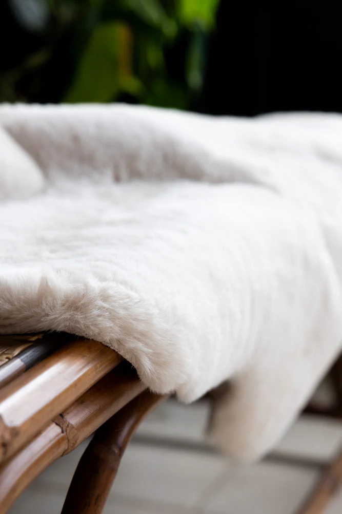 Faux Fur Natural Rug - Image 4