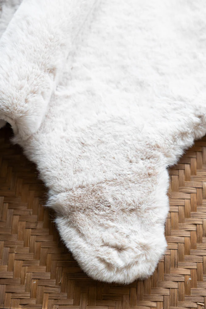 Faux Fur Natural Rug - Image 5