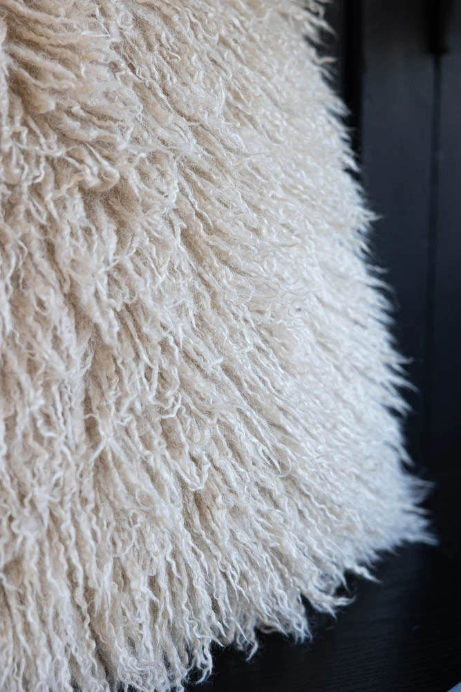 Faux Mongolian Natural Cushion - Image 2
