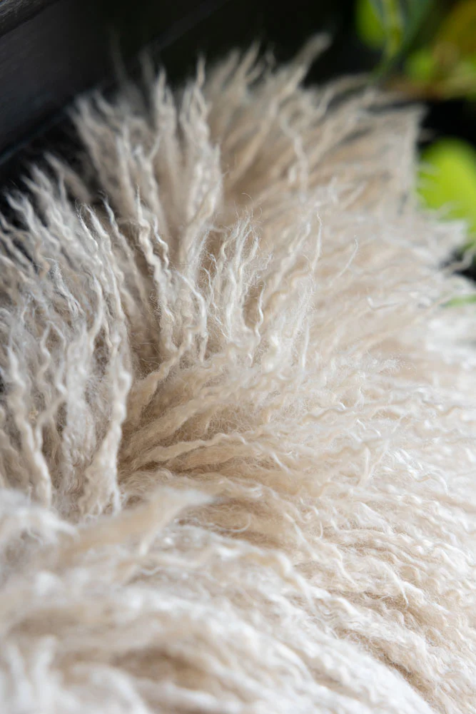 Faux Mongolian Natural Cushion - Image 3