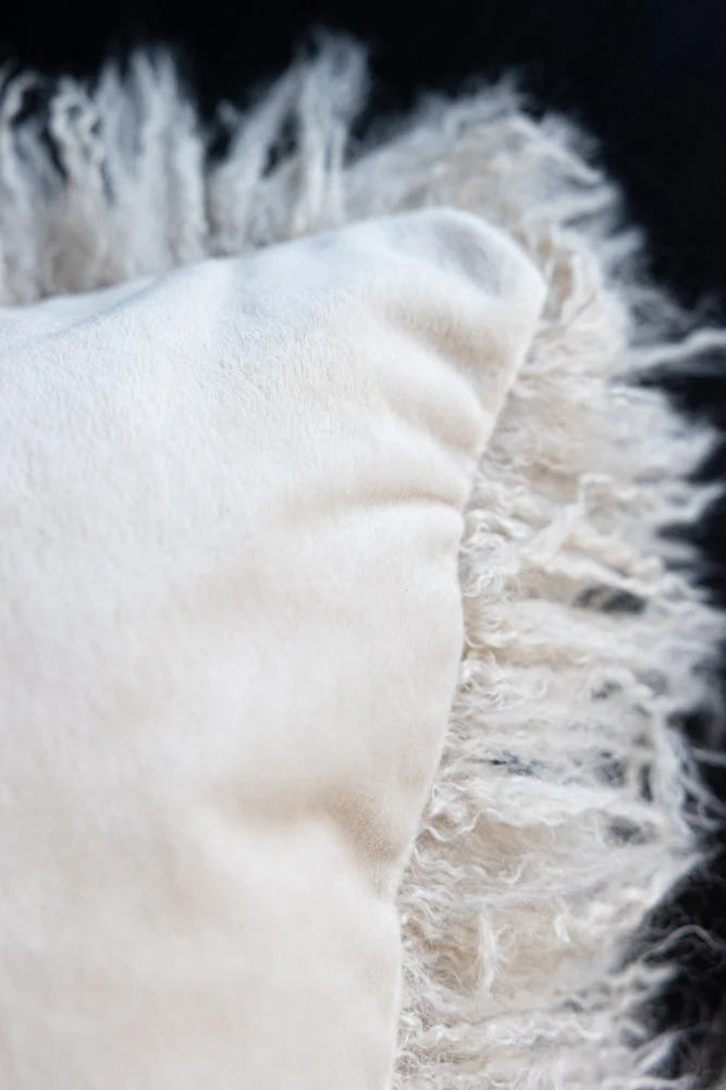 Faux Mongolian Natural Cushion - Image 4