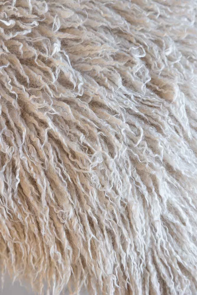 Faux Mongolian Natural Cushion - Image 5