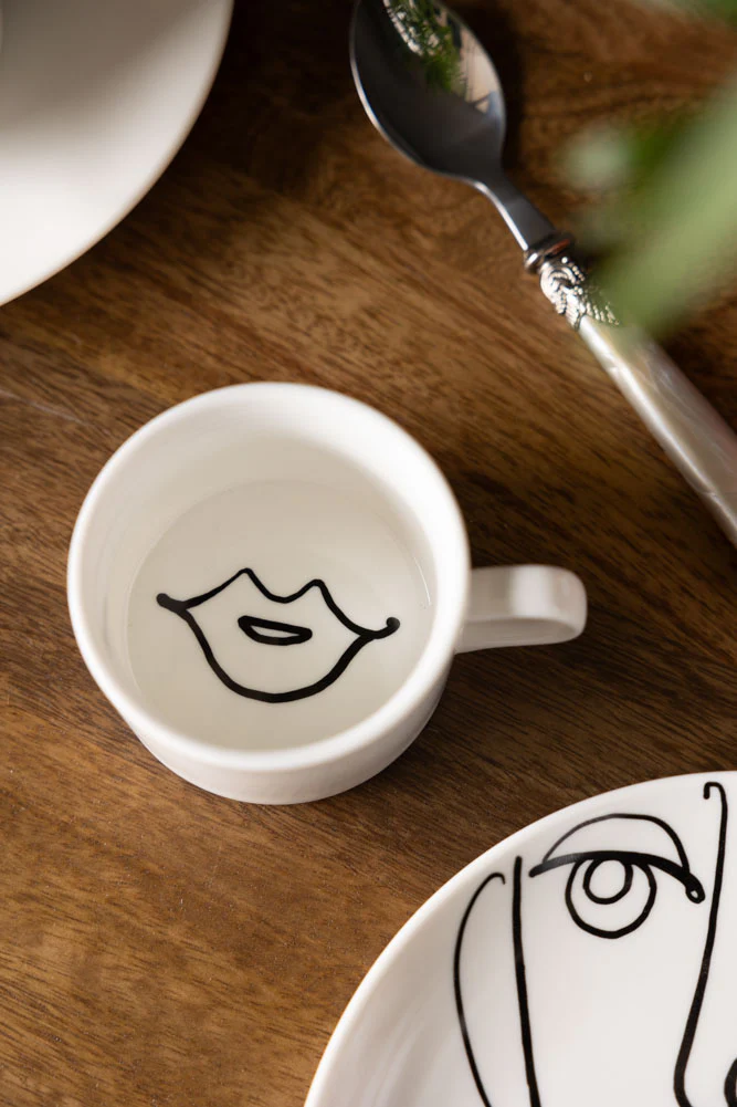 Female Face Coffee Cup & Saucer - Image 5