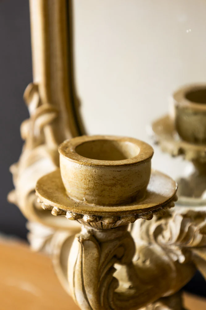 Filigree Framed & Mirrored Candle Wall Sconce - Image 5