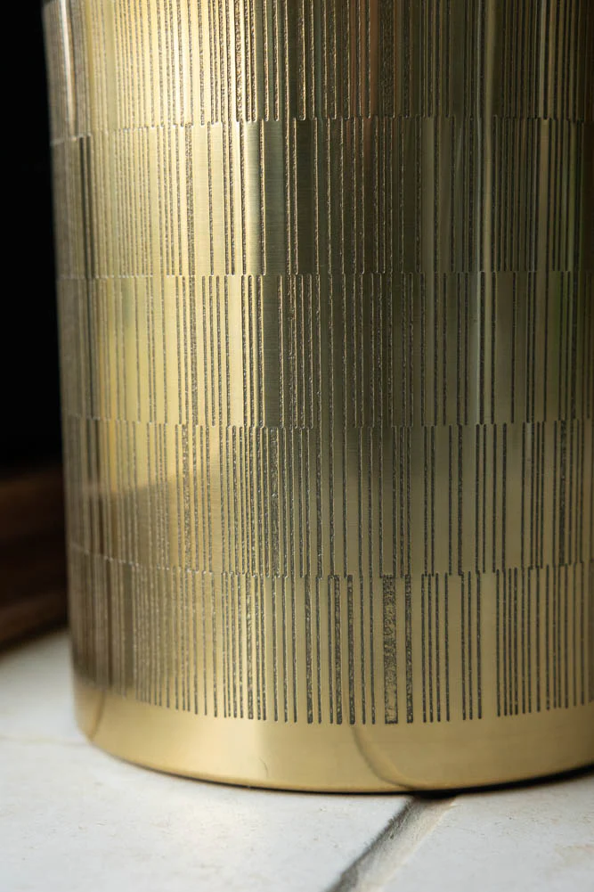 Fine Line Detail Gold Effect Waste Bin - Image 3