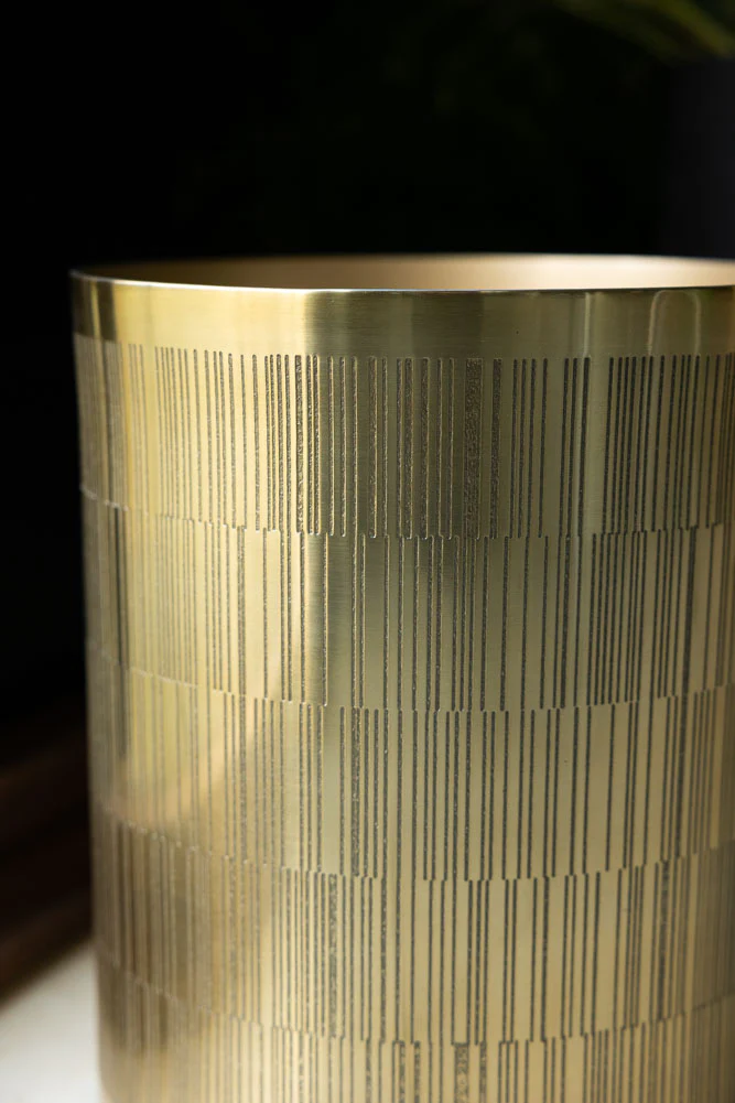 Fine Line Detail Gold Effect Waste Bin - Image 4