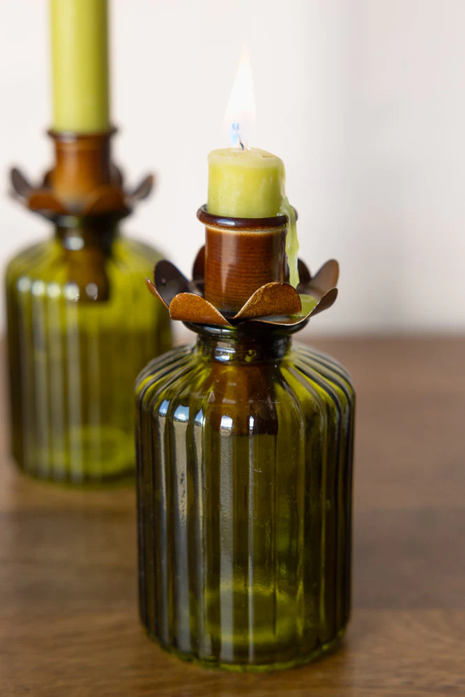 Decorative Flower Bottle Candlestick Holder