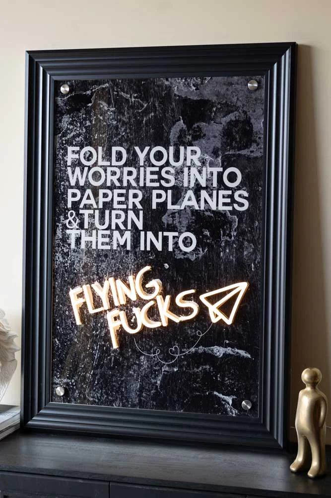 Flying Fuck Framed Neon Wall Light - Available in Two Options - Image 2