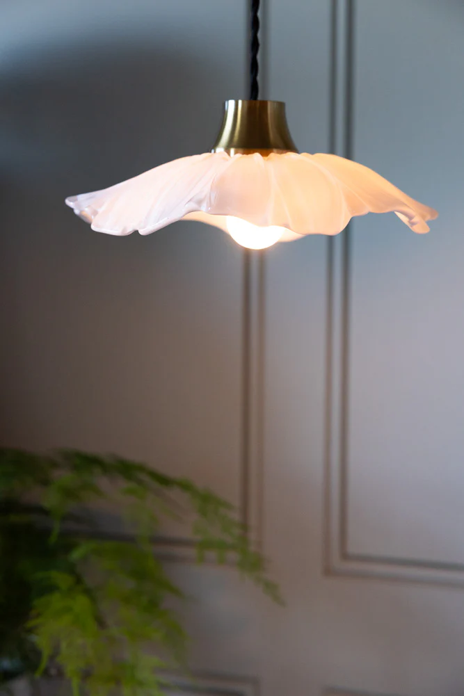 Frosted Flower Daisy Glass Easyfit Ceiling Light Shade